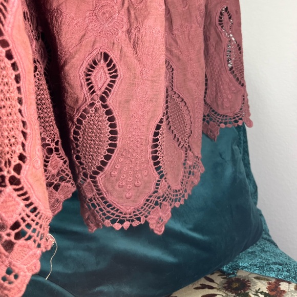 Hand-dyed whimsical dusty rose skirt - Picture 2 of 6